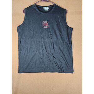 Las Olas Embroidered GAMECOCKS Button Up Dress Shirt No Sleeve Size L